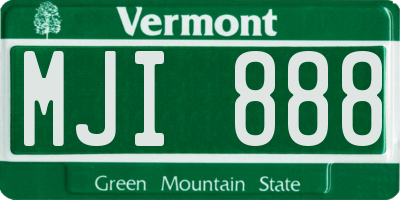VT license plate MJI888