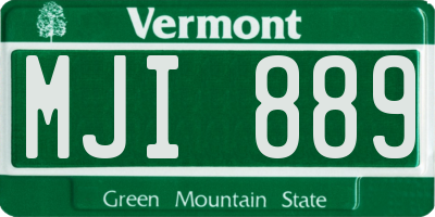 VT license plate MJI889