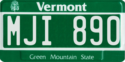 VT license plate MJI890
