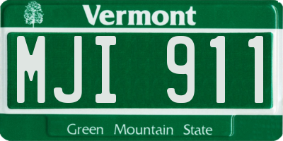 VT license plate MJI911