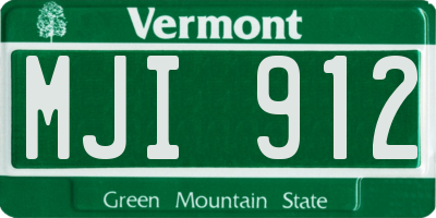 VT license plate MJI912