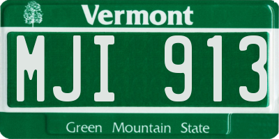 VT license plate MJI913