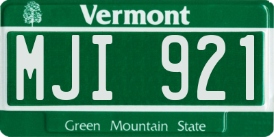 VT license plate MJI921