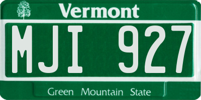 VT license plate MJI927