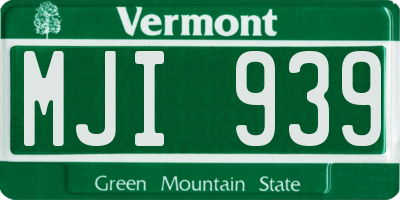 VT license plate MJI939