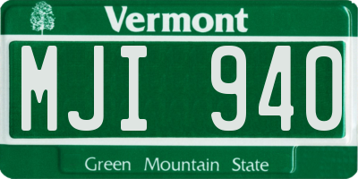 VT license plate MJI940