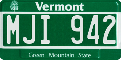VT license plate MJI942