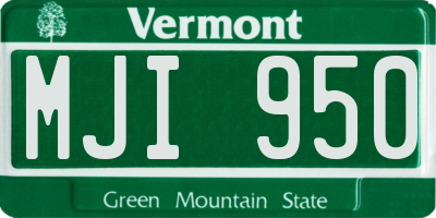 VT license plate MJI950