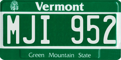 VT license plate MJI952