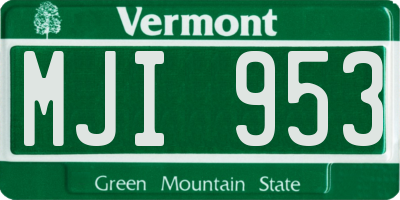 VT license plate MJI953