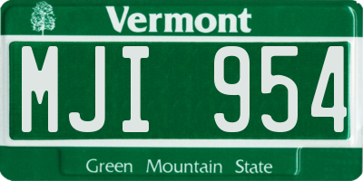 VT license plate MJI954