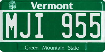 VT license plate MJI955