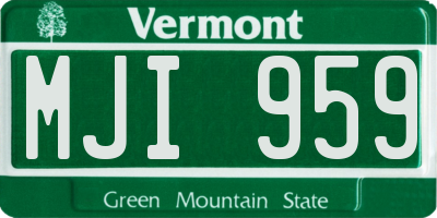 VT license plate MJI959
