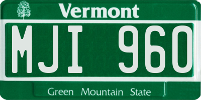 VT license plate MJI960