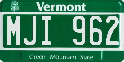VT license plate MJI962