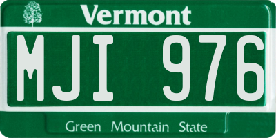VT license plate MJI976