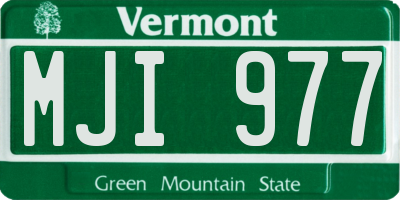 VT license plate MJI977