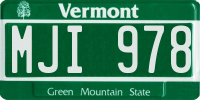 VT license plate MJI978