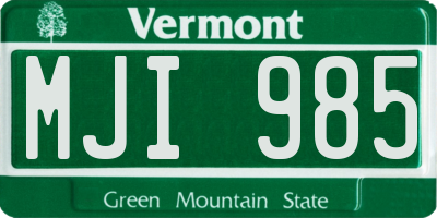 VT license plate MJI985