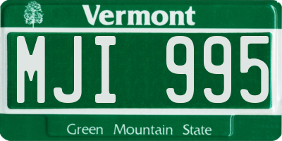 VT license plate MJI995