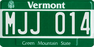 VT license plate MJJ014