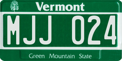 VT license plate MJJ024
