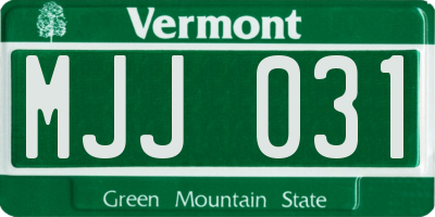 VT license plate MJJ031