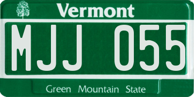 VT license plate MJJ055
