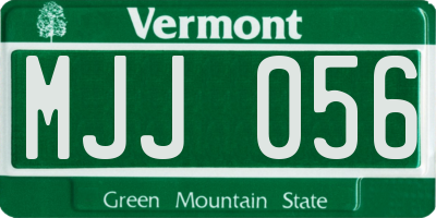 VT license plate MJJ056