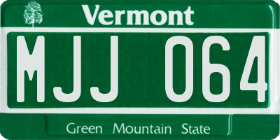 VT license plate MJJ064