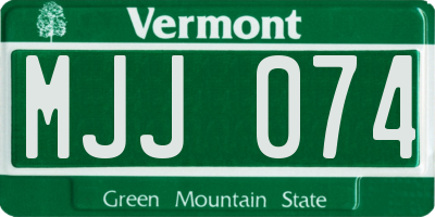 VT license plate MJJ074
