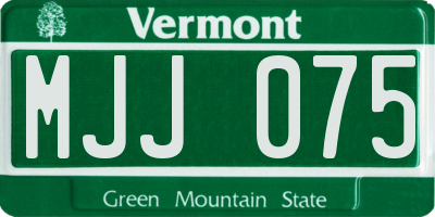 VT license plate MJJ075