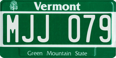VT license plate MJJ079