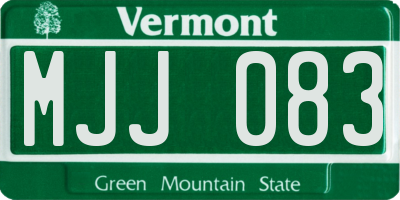 VT license plate MJJ083