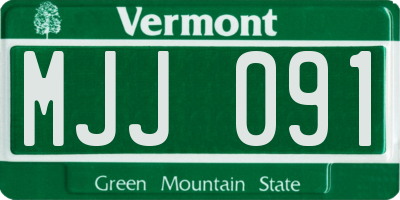 VT license plate MJJ091