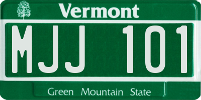 VT license plate MJJ101