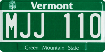 VT license plate MJJ110