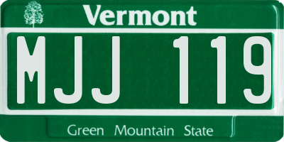 VT license plate MJJ119