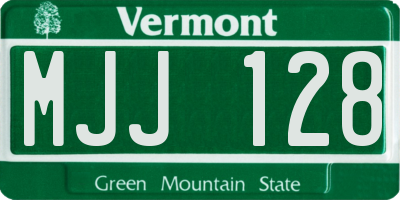 VT license plate MJJ128