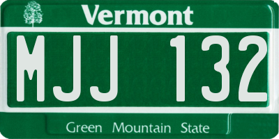VT license plate MJJ132