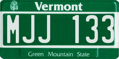 VT license plate MJJ133