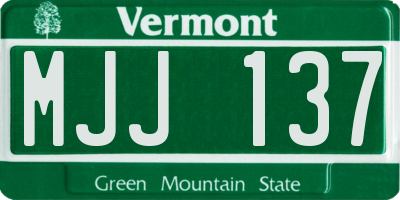 VT license plate MJJ137