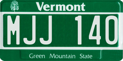 VT license plate MJJ140