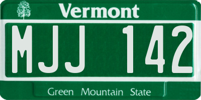 VT license plate MJJ142