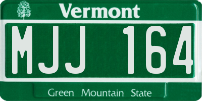 VT license plate MJJ164