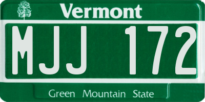 VT license plate MJJ172