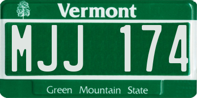VT license plate MJJ174