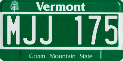 VT license plate MJJ175