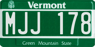 VT license plate MJJ178