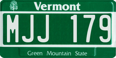 VT license plate MJJ179